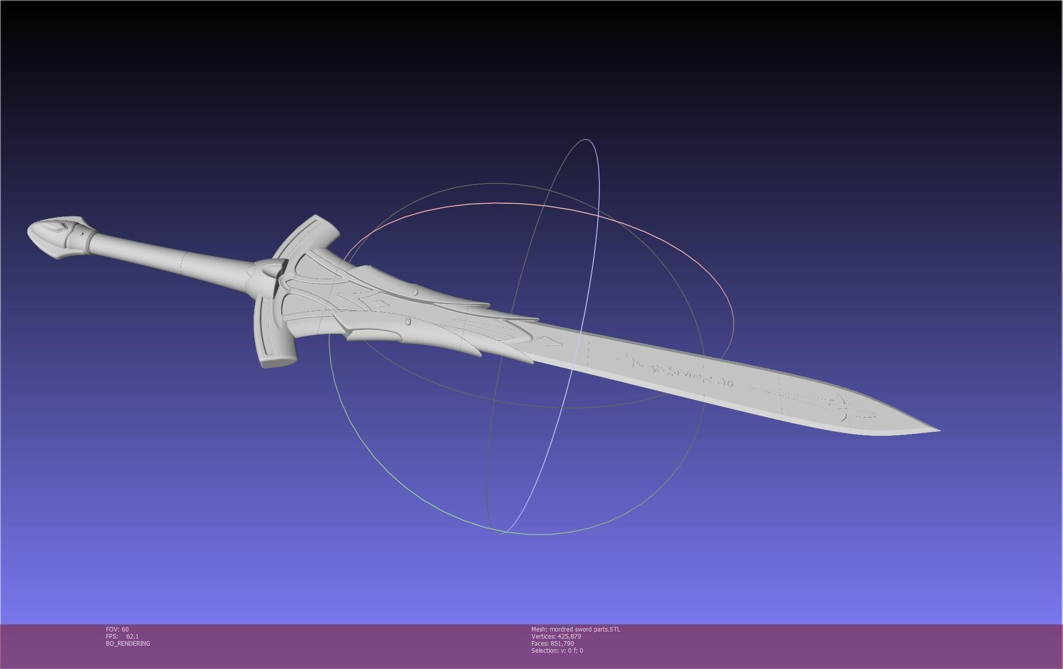Fate Mordred Sword Printable Assembly 3D print model_128