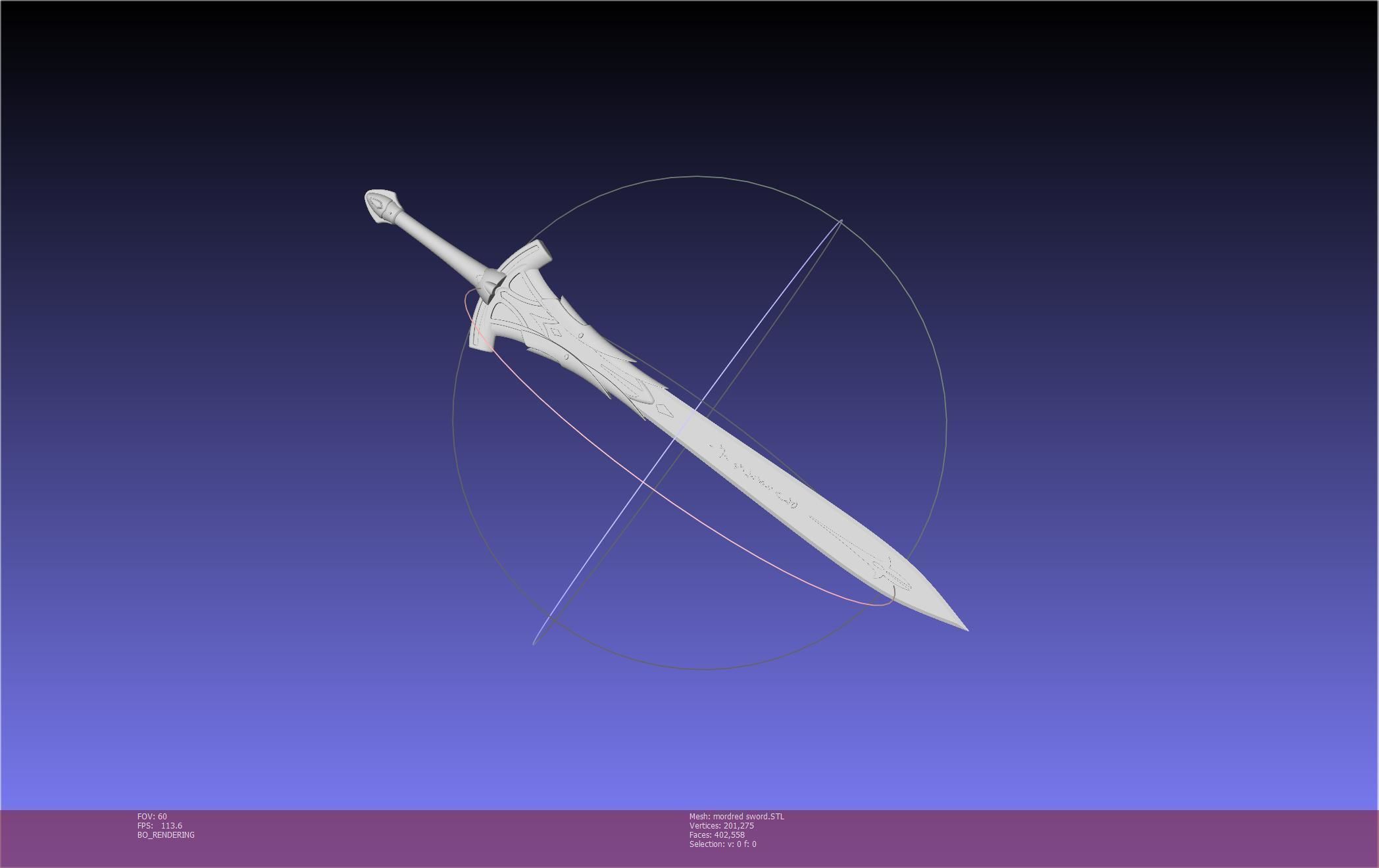 Fate Mordred Sword Printable Assembly 3D print model_11