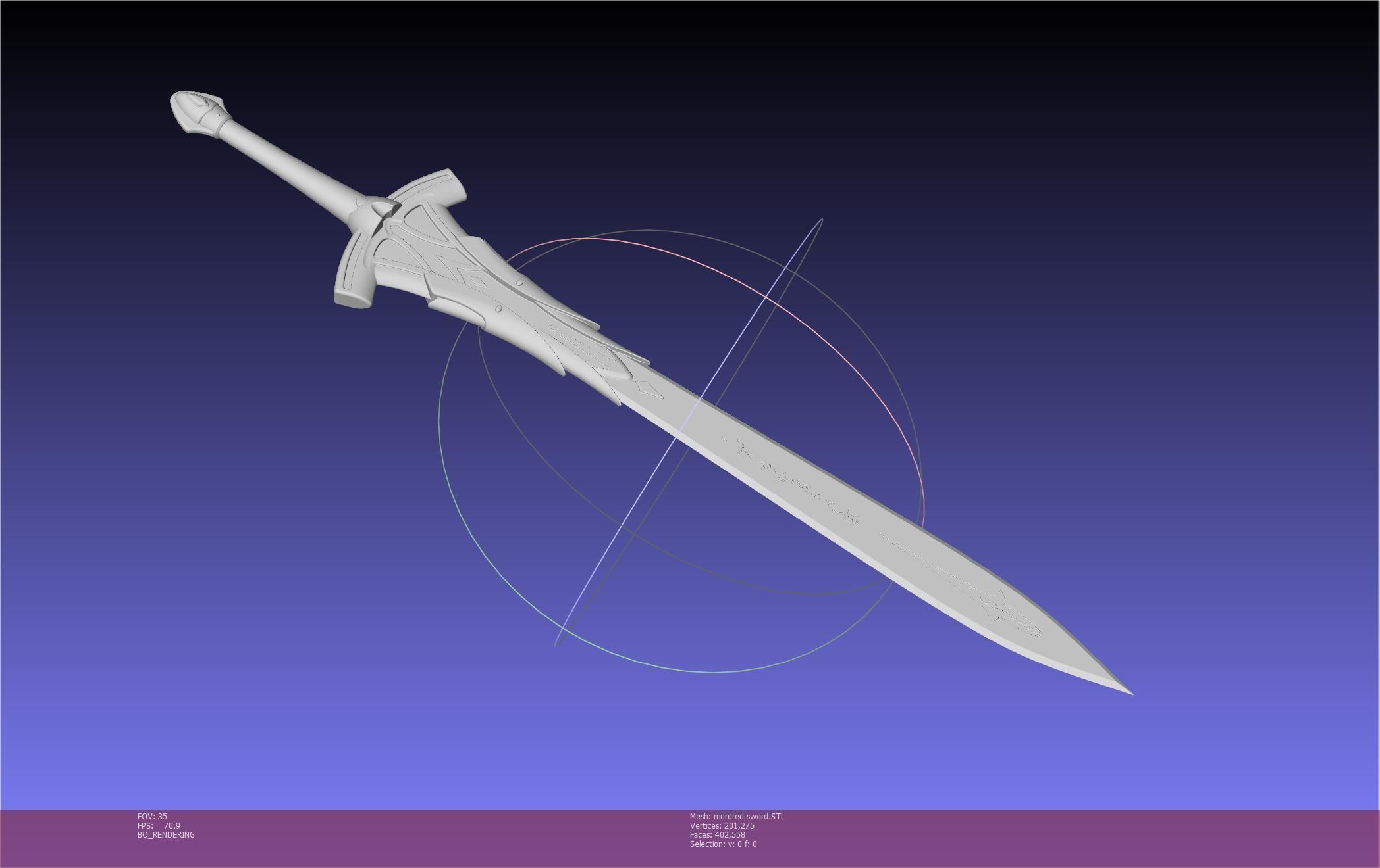 Fate Mordred Sword Printable Assembly 3D print model_104