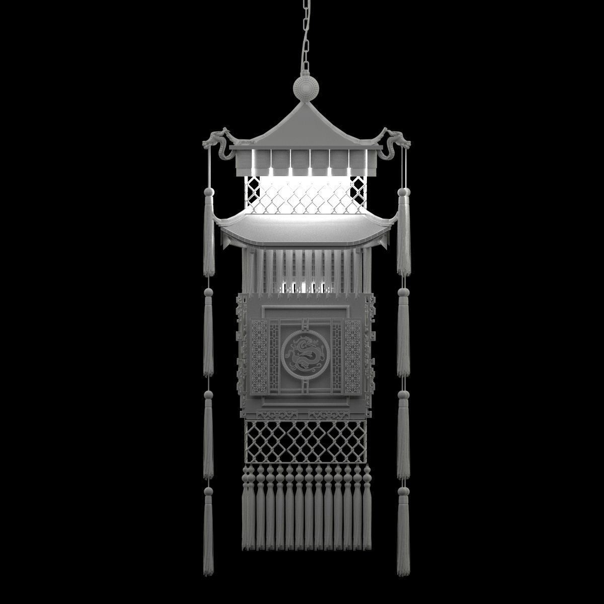 Chinese palace Lantern 3D model_4