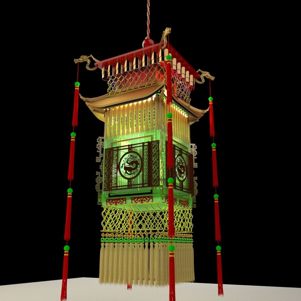 Chinese palace Lantern 3D model_1