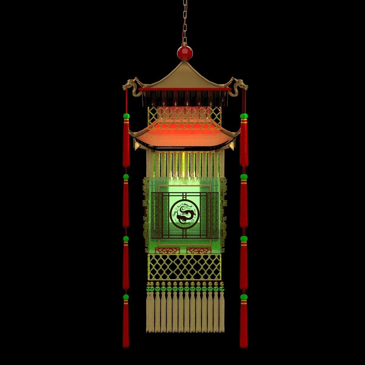 Chinese palace Lantern 3D model_2