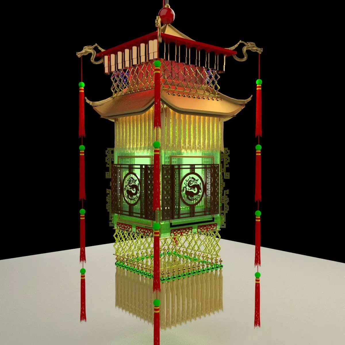 Chinese palace Lantern 3D model_0