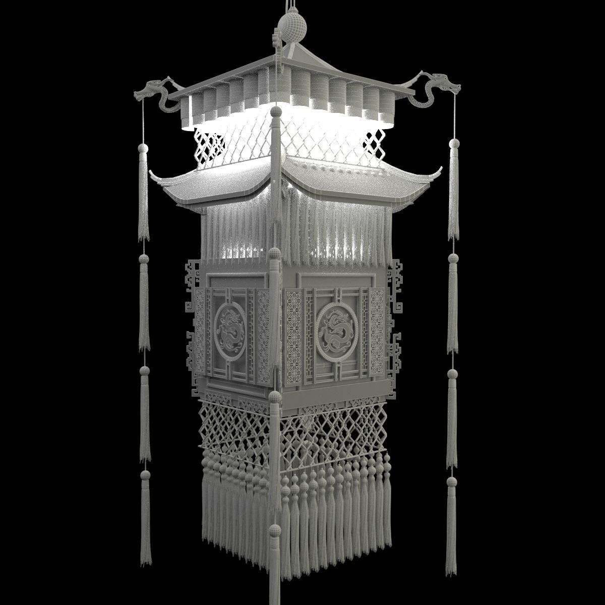 Chinese palace Lantern 3D model_5