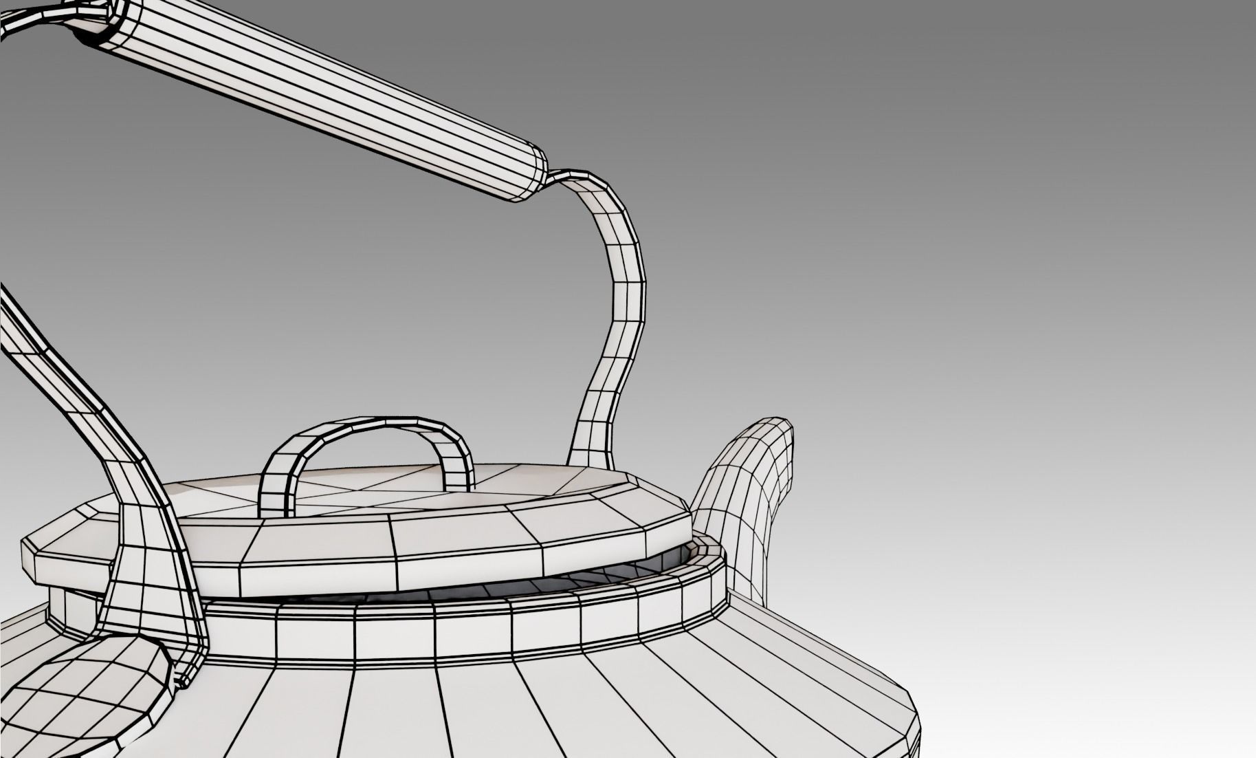 Teapot old tea kettle with handle Free low-poly 3D model_20