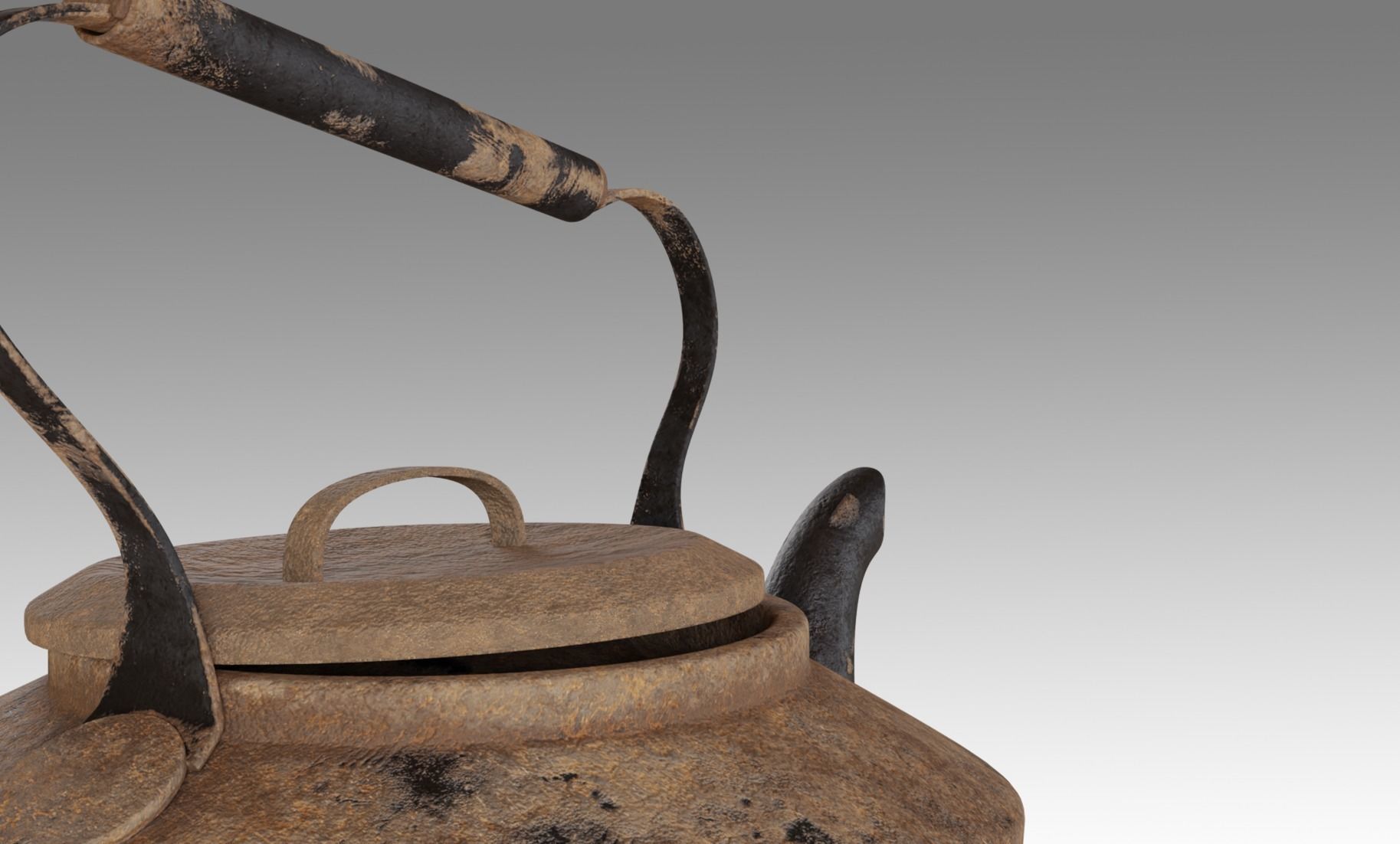 Teapot old tea kettle with handle Free low-poly 3D model_6