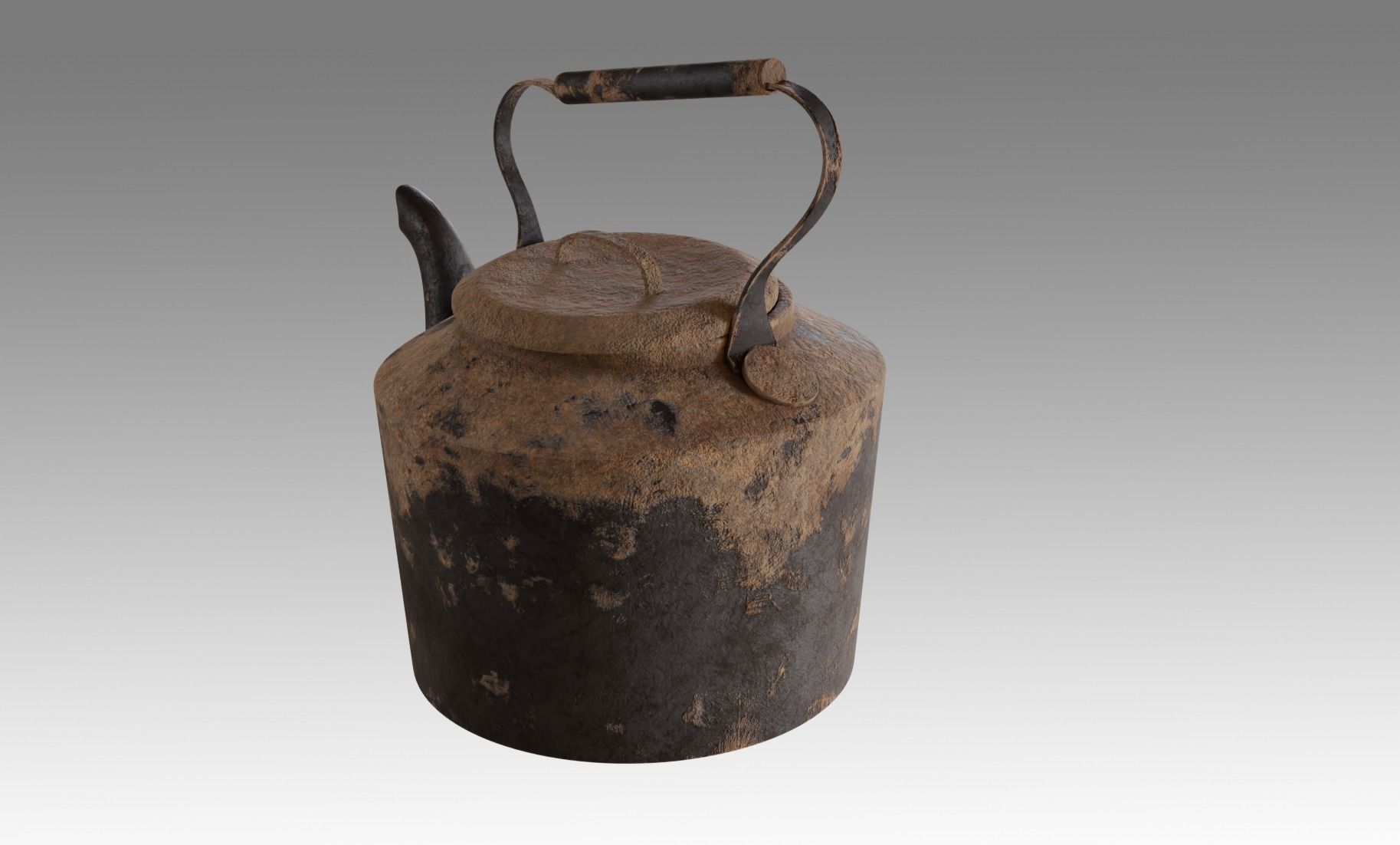 Teapot old tea kettle with handle Free low-poly 3D model_1