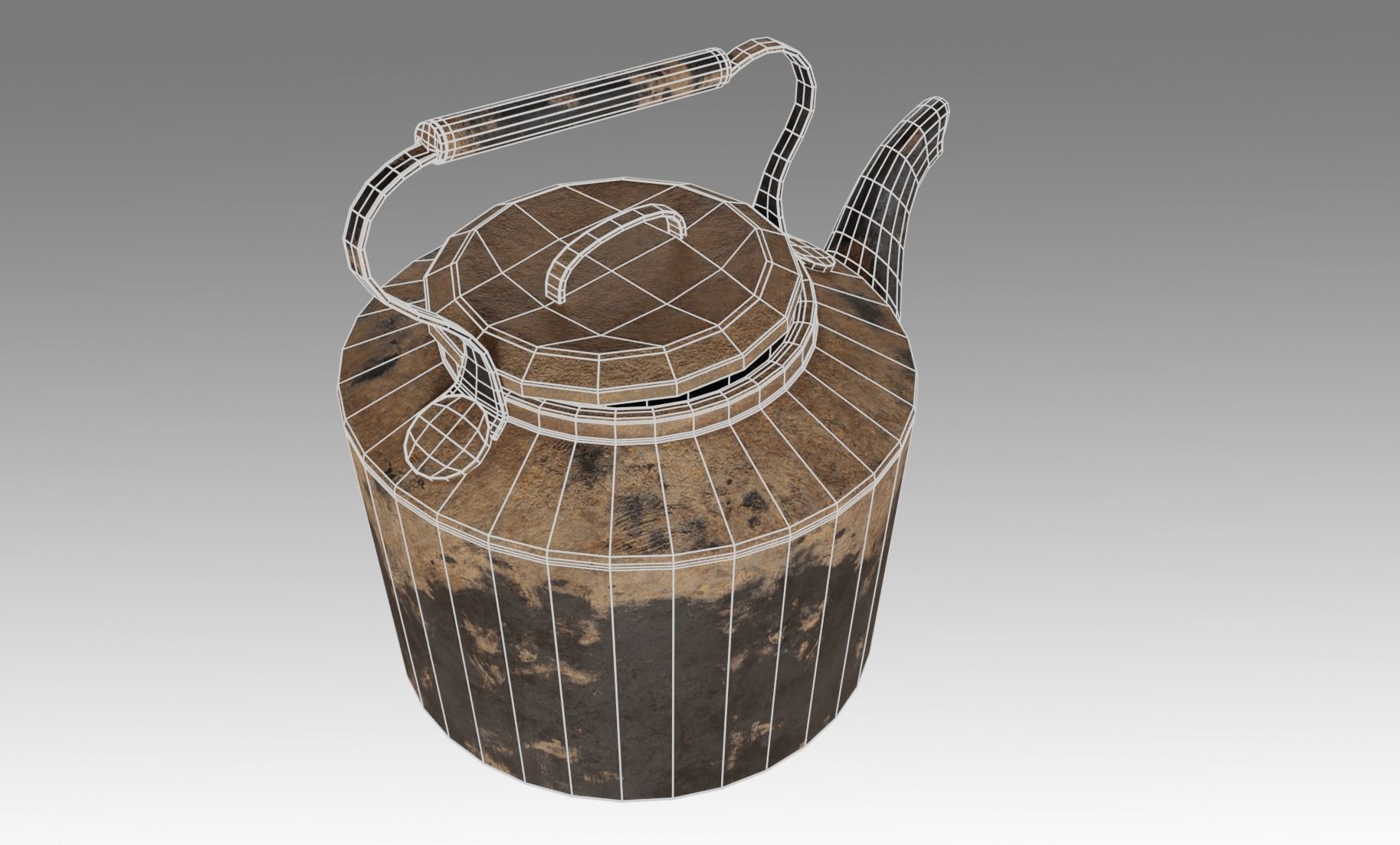 Teapot old tea kettle with handle Free low-poly 3D model_9