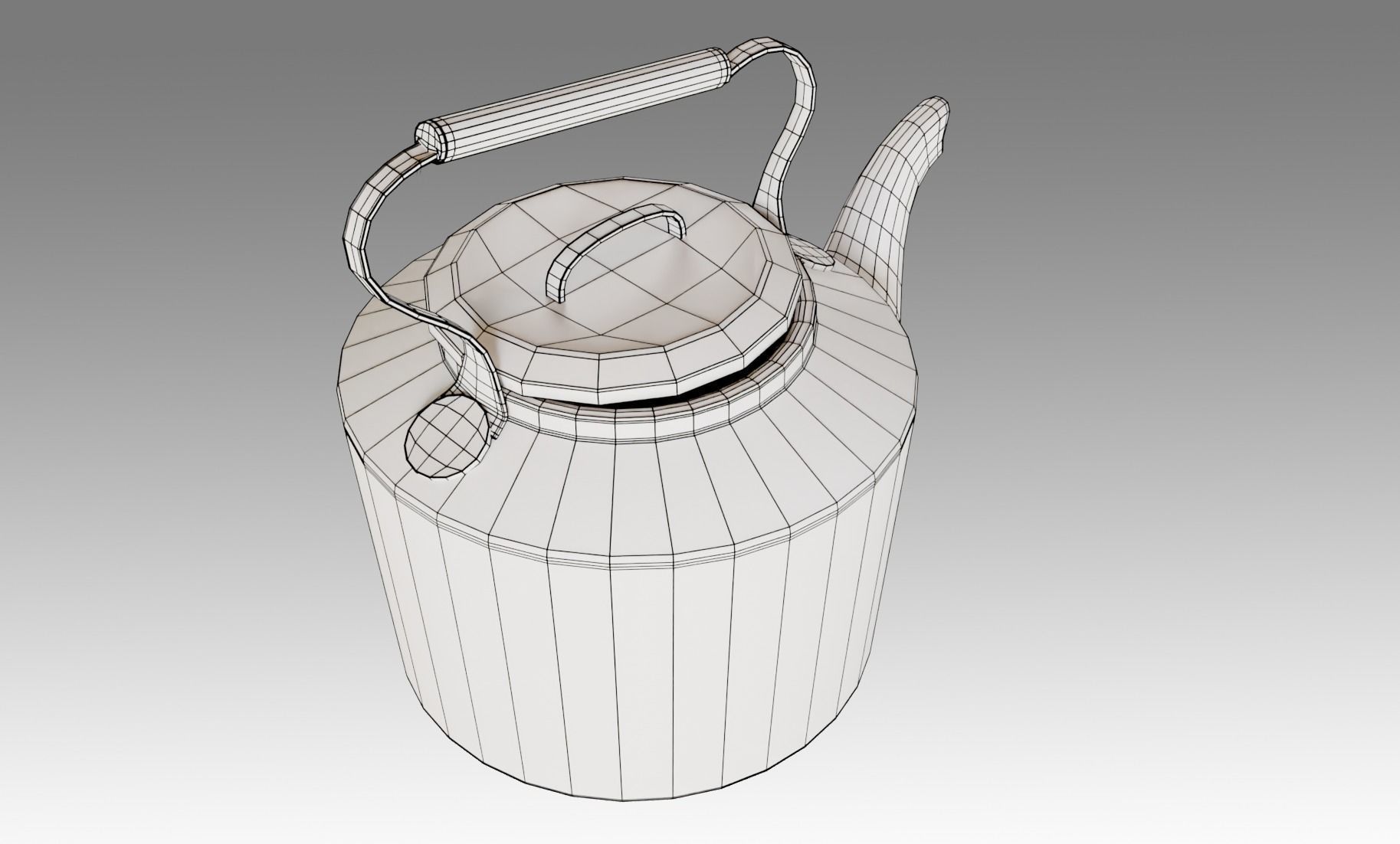 Teapot old tea kettle with handle Free low-poly 3D model_16
