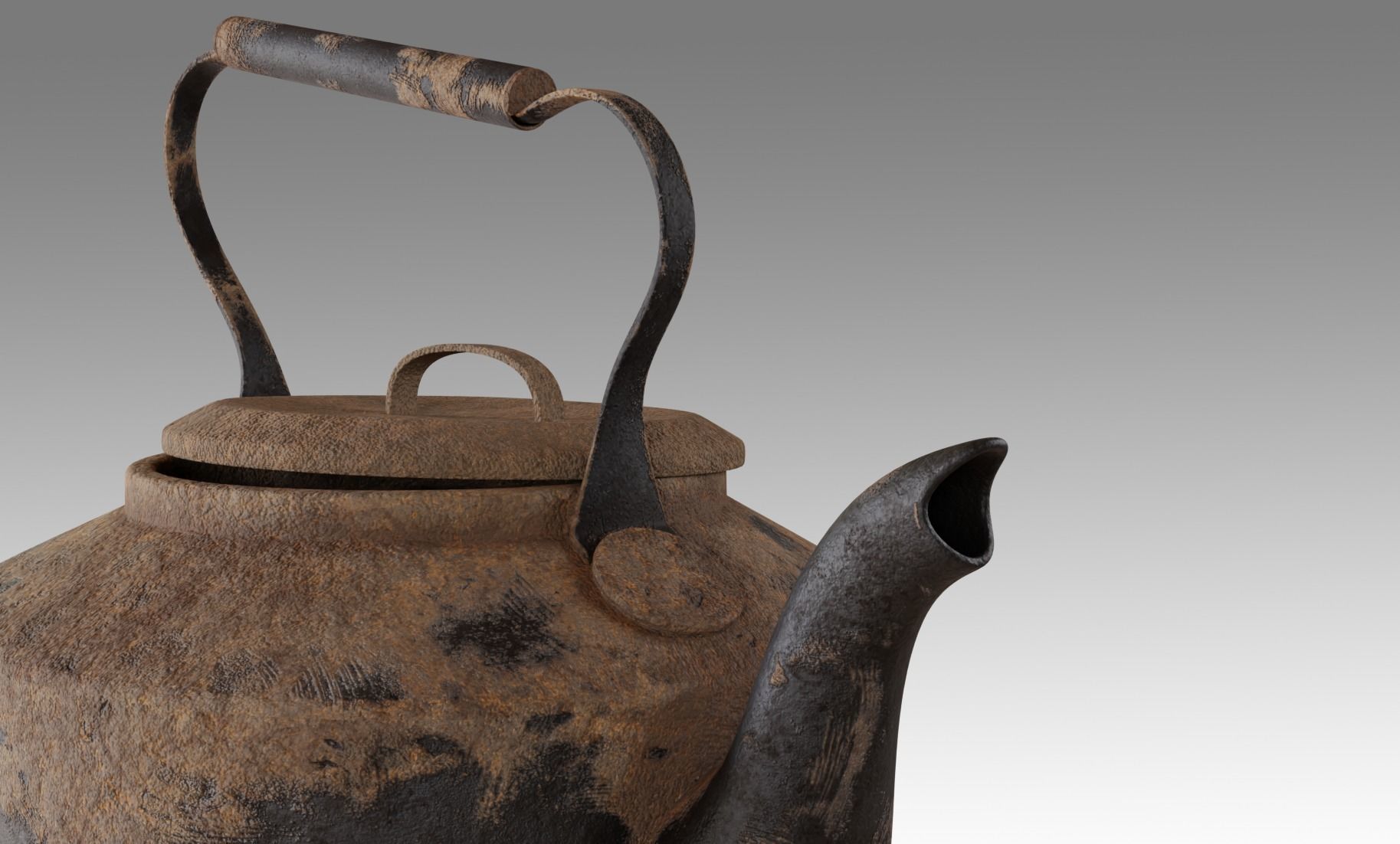 Teapot old tea kettle with handle Free low-poly 3D model_5