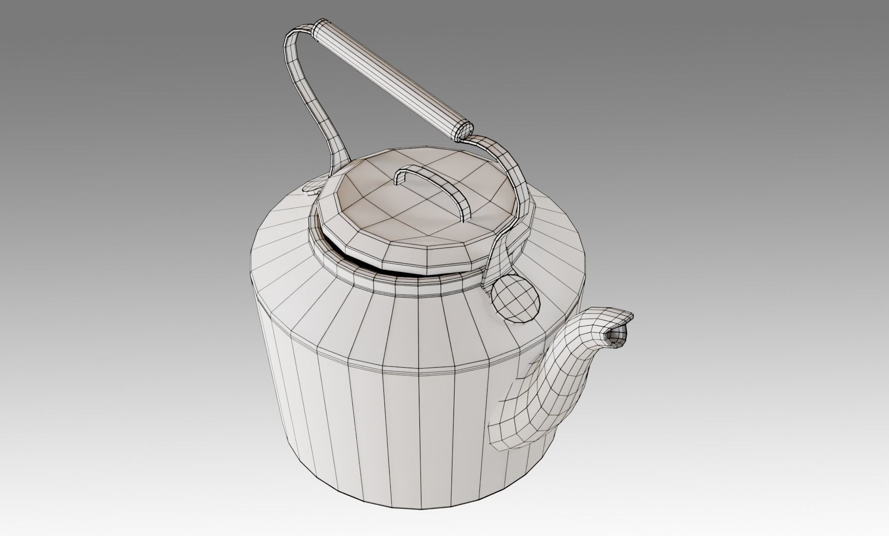 Teapot old tea kettle with handle Free low-poly 3D model_17