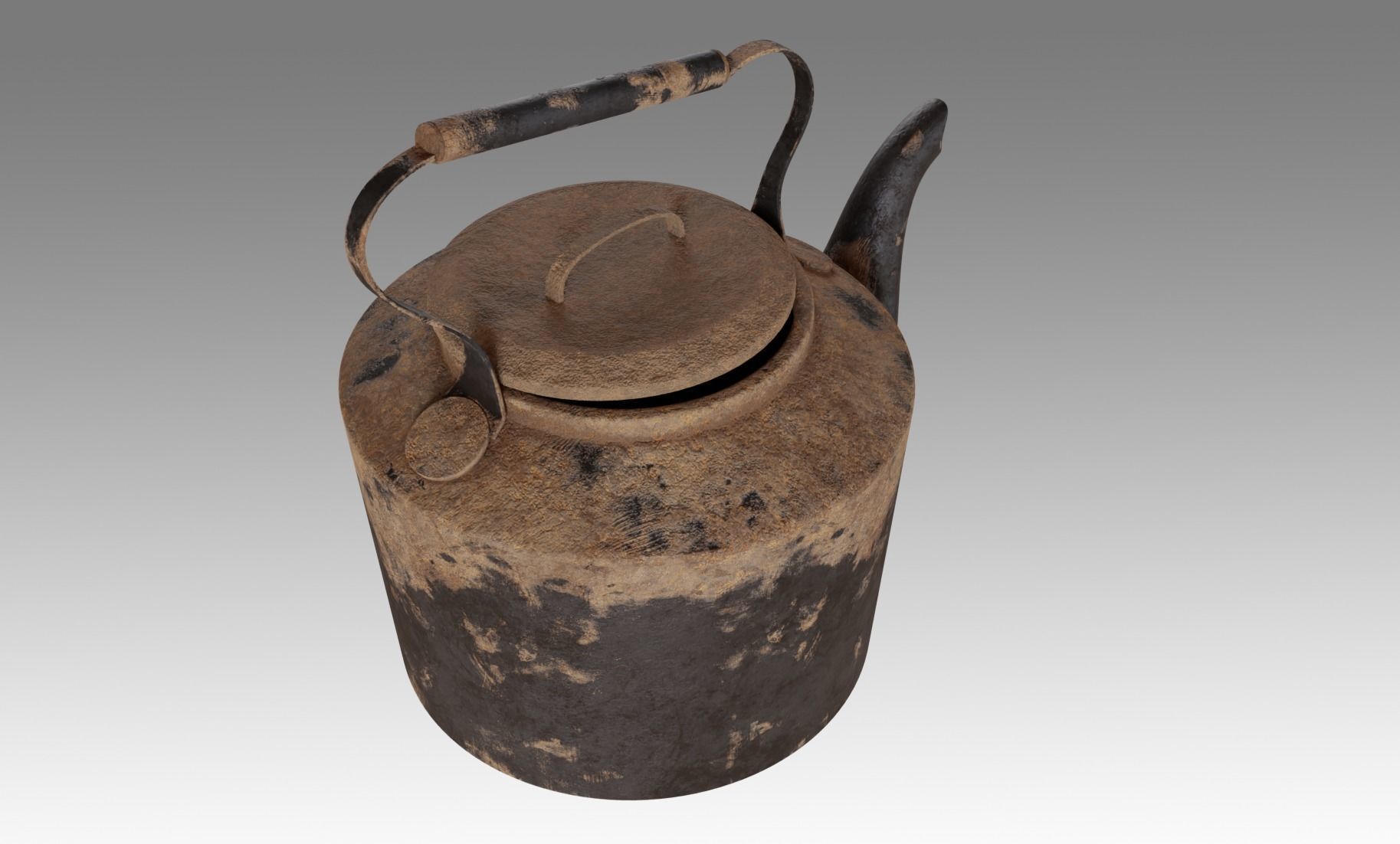 Teapot old tea kettle with handle Free low-poly 3D model_2