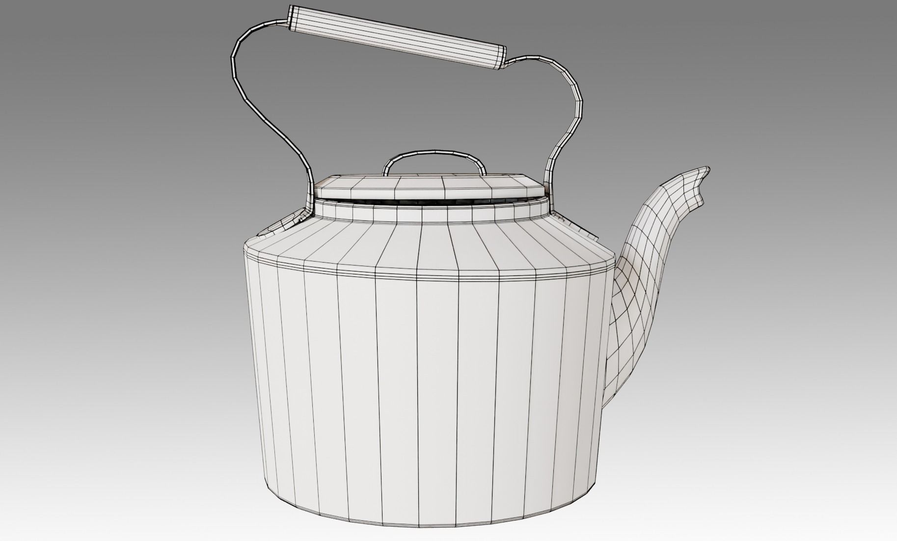 Teapot old tea kettle with handle Free low-poly 3D model_18