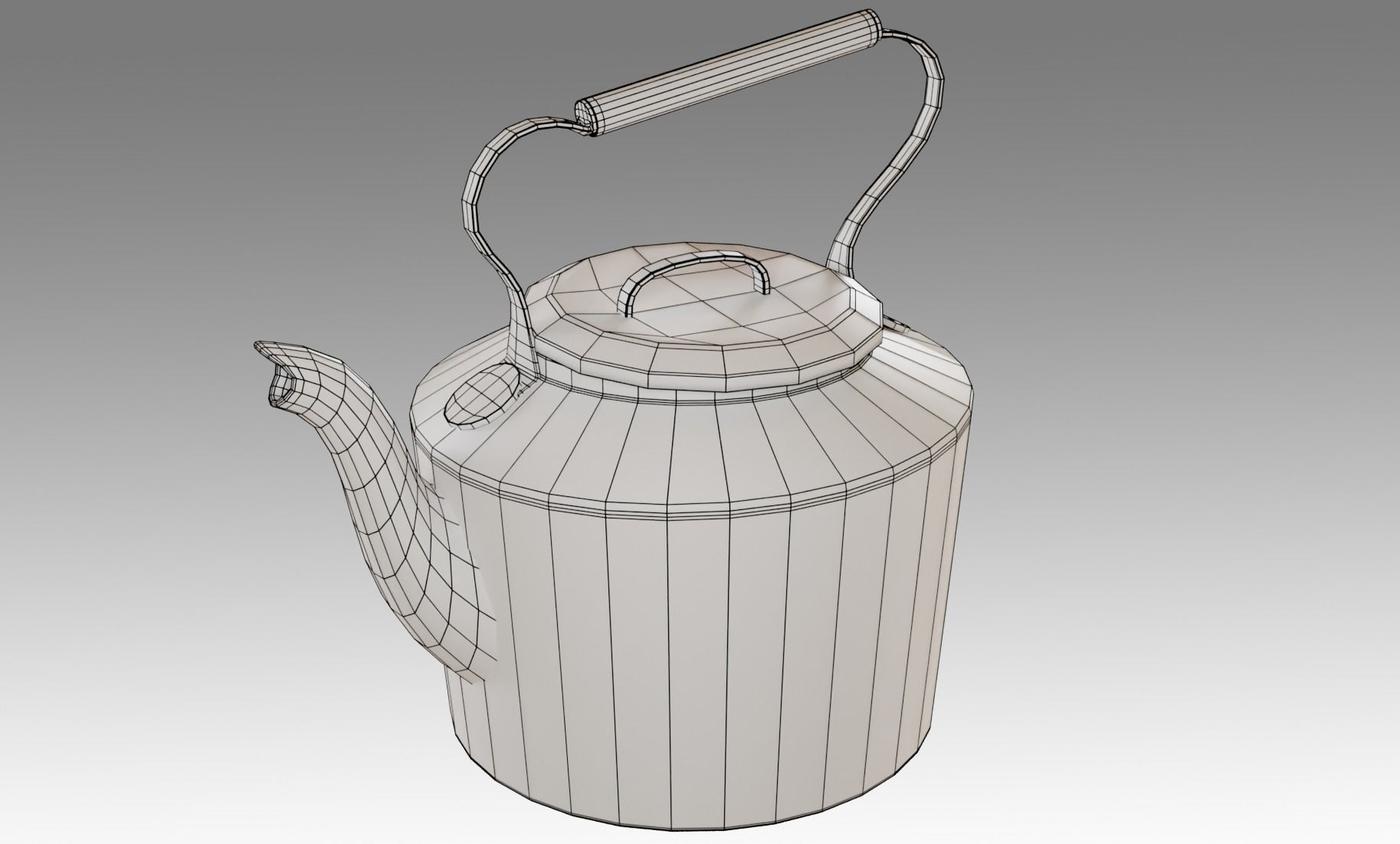 Teapot old tea kettle with handle Free low-poly 3D model_14