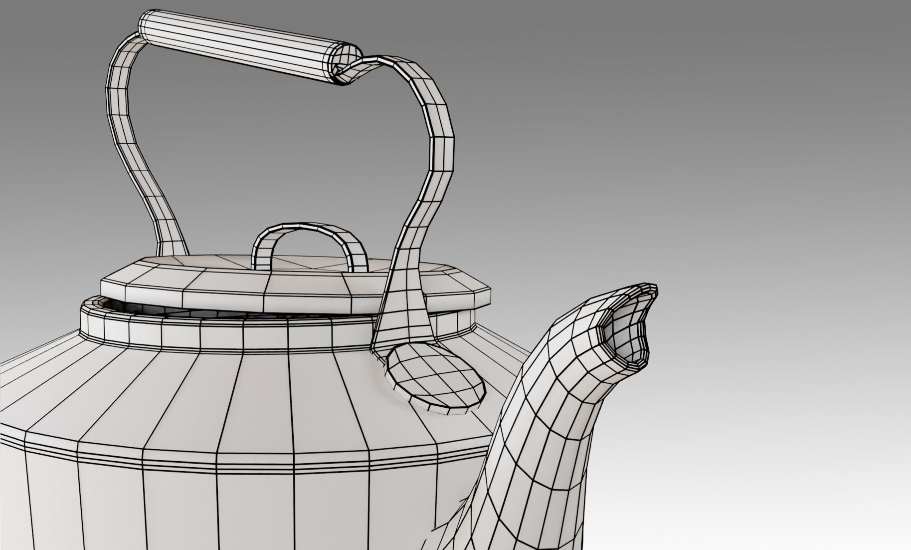 Teapot old tea kettle with handle Free low-poly 3D model_19