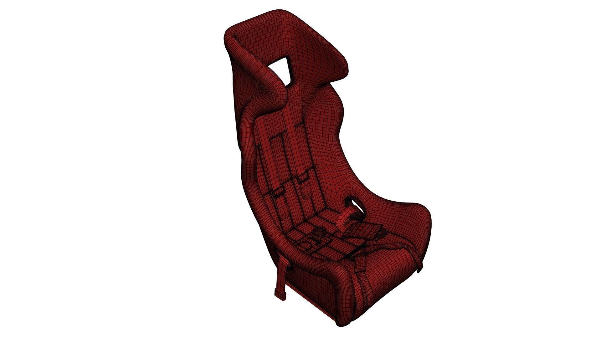 Racing Seat v3 Low-poly 3D model_11