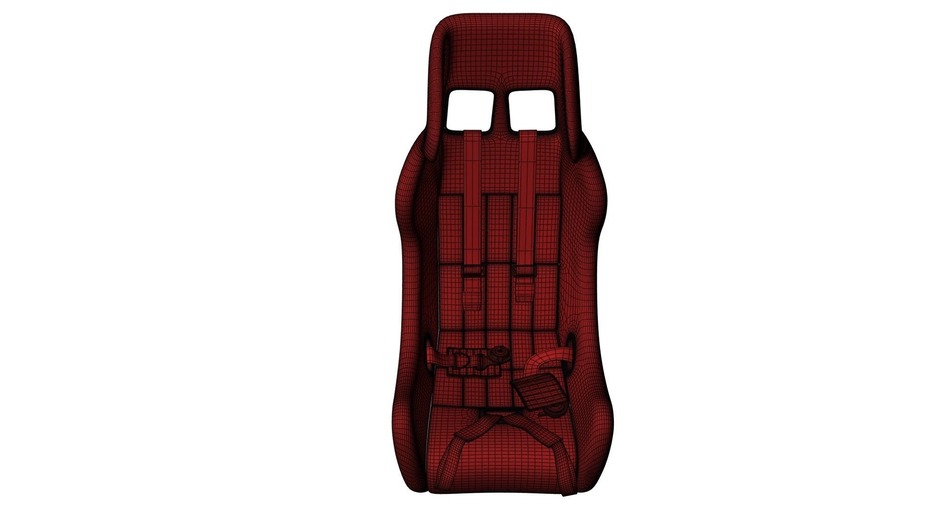 Racing Seat v3 Low-poly 3D model_13