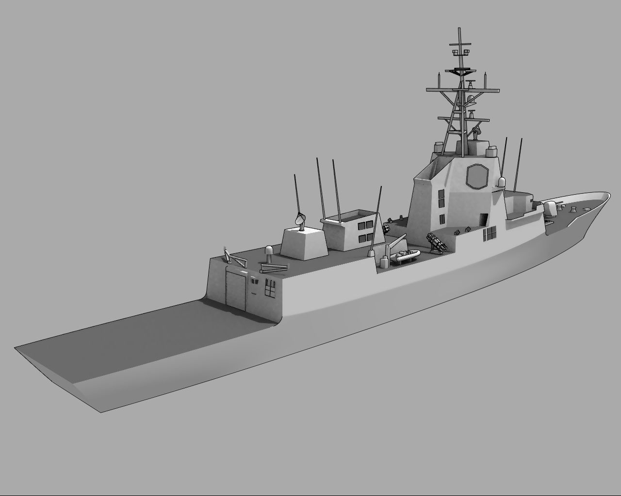 FFG F-100 Alvaro de Bazan class Low-poly 3D model_1