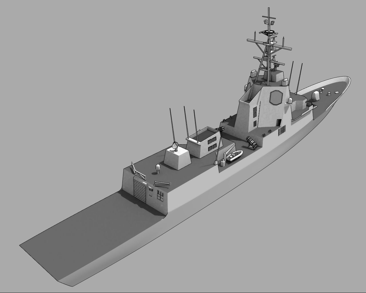 FFG F-100 Alvaro de Bazan class Low-poly 3D model_2