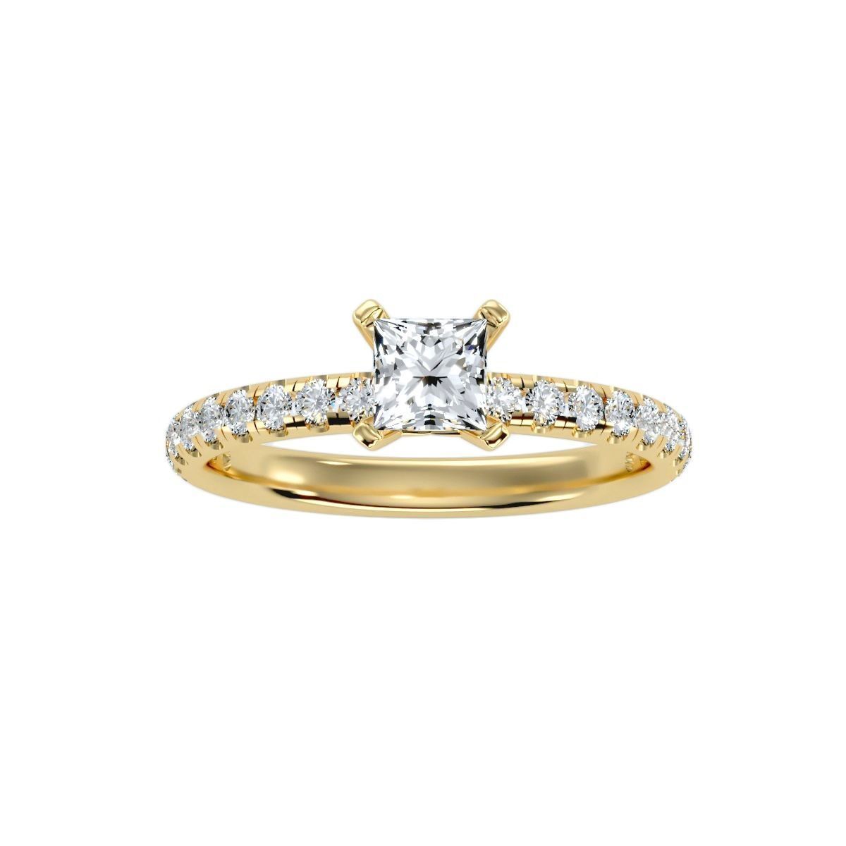 Women solitaire ring full US finger size 3dm stl render detail  3D print model_23