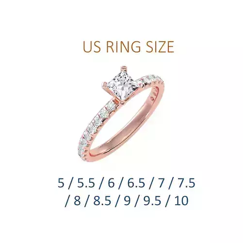 Women solitaire ring full US finger size 3dm stl render detail 