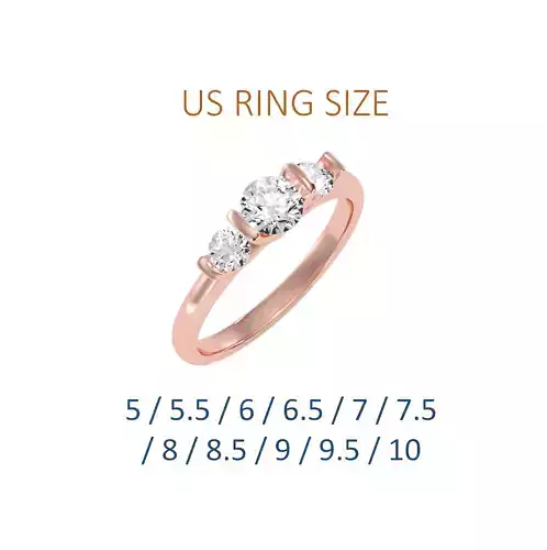 Women solitaire ring full US finger size 3dm stl render detail 