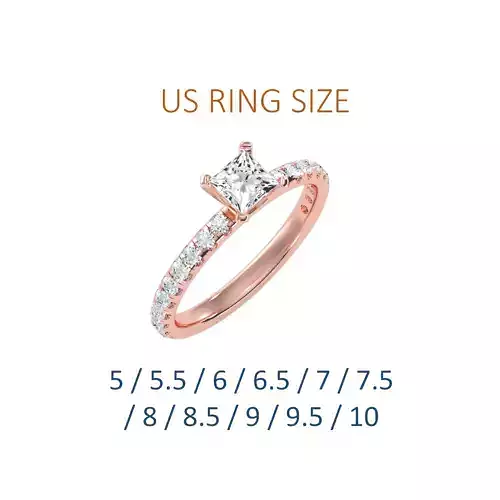 Women solitaire ring full US finger size 3dm stl render detail 