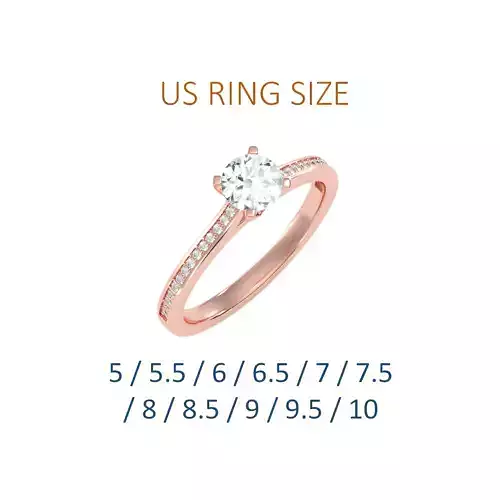 Women solitaire ring full US finger size 3dm stl render detail  3D print model