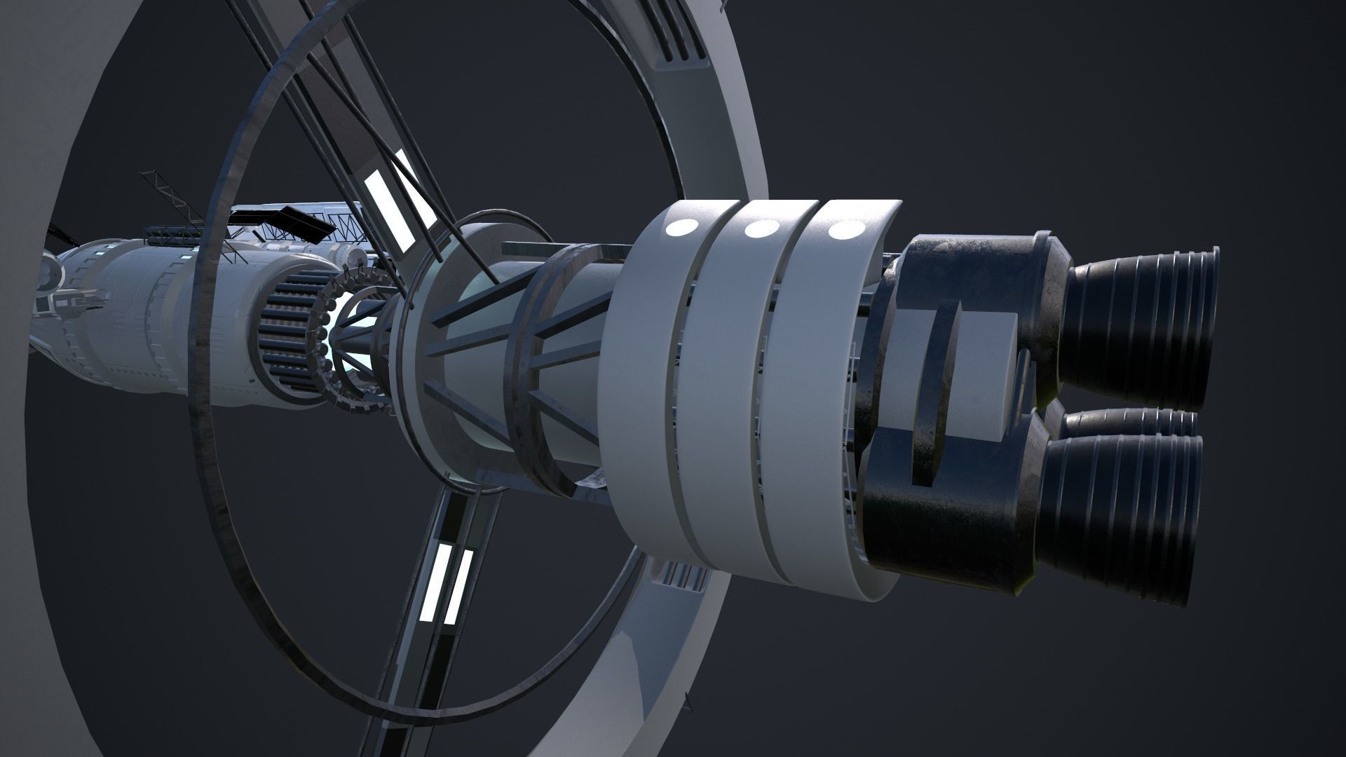 Scifi Spaceship 3D model_6