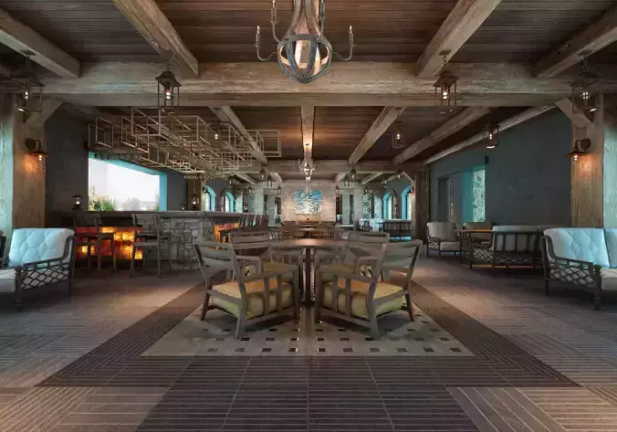 AQ Rustic Restaurant 3D model
