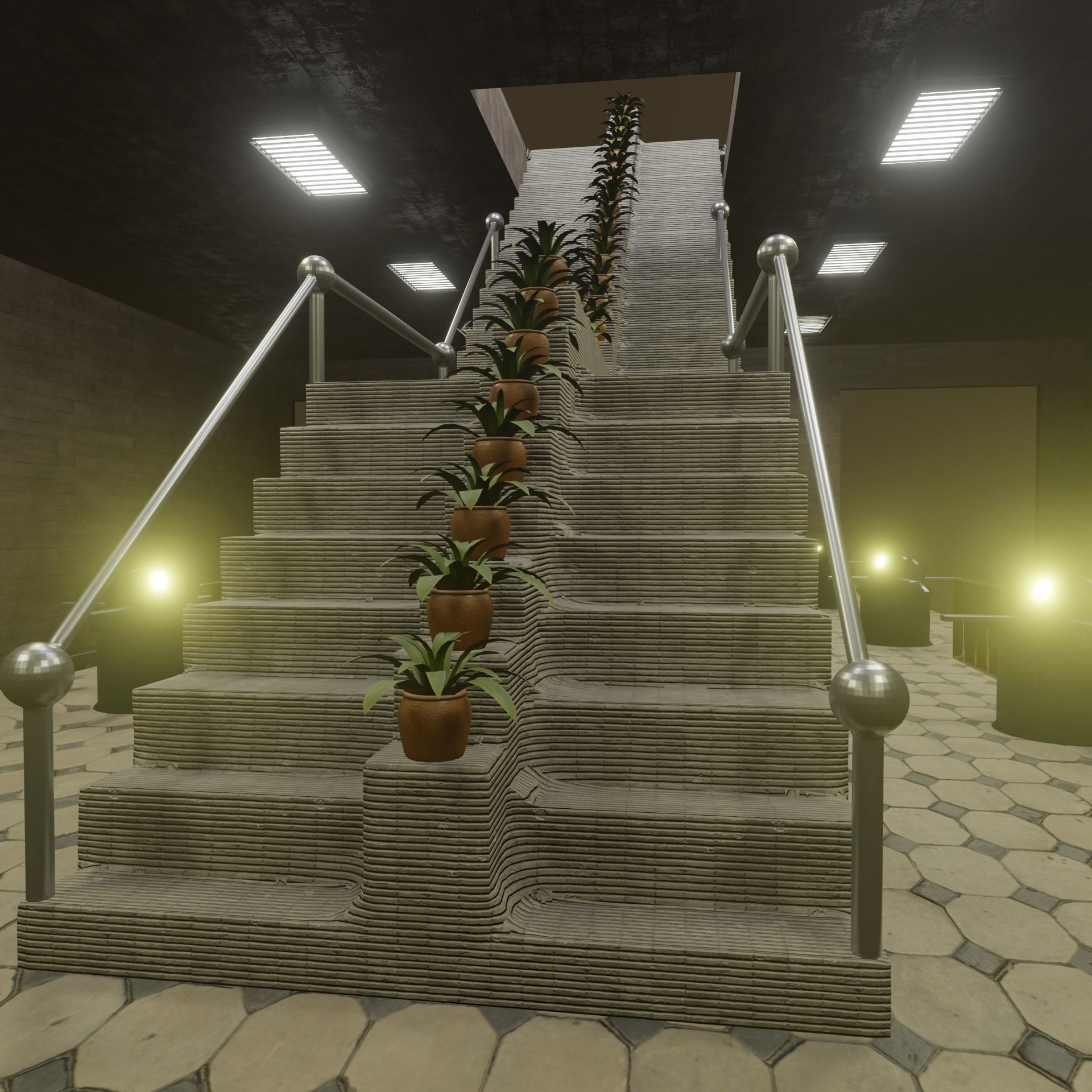 Underground Subway Station Low-poly 3D model_1