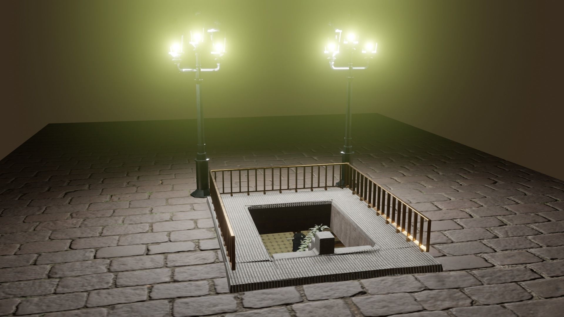 Underground Subway Station Low-poly 3D model_5