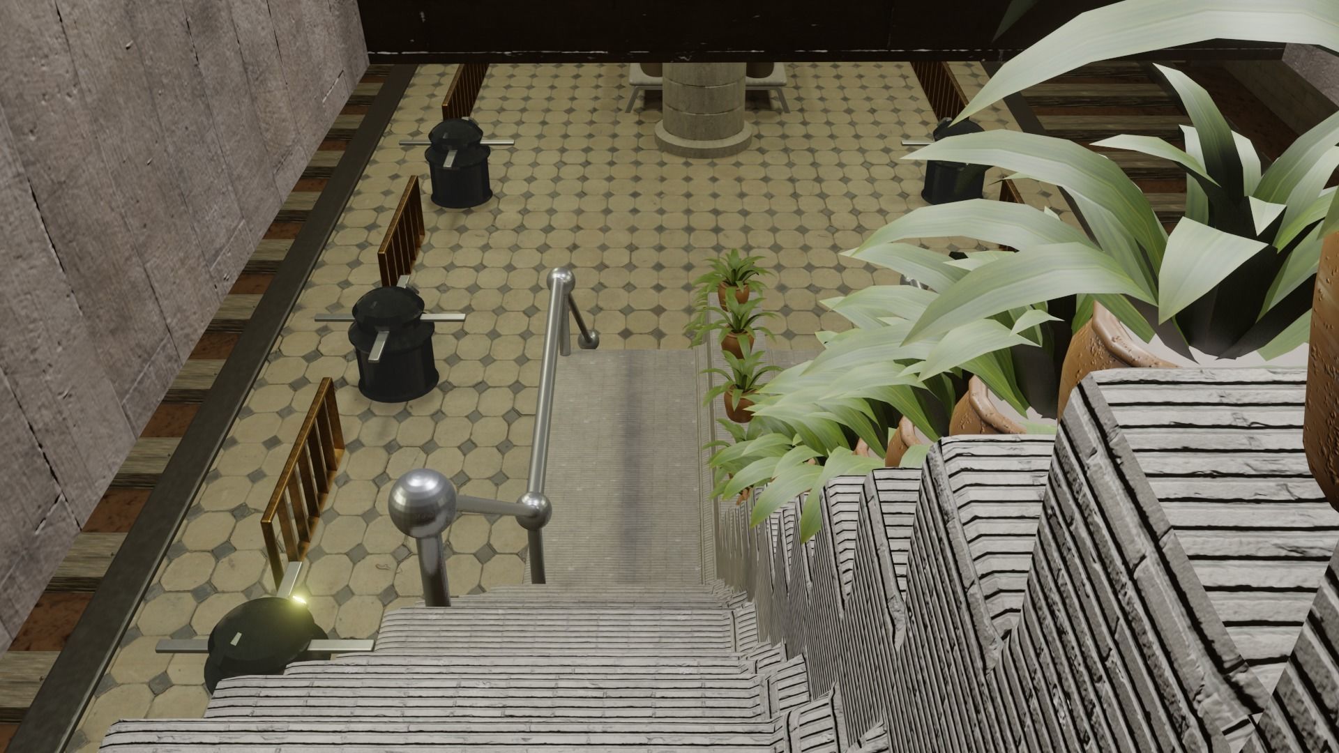 Underground Subway Station Low-poly 3D model_4