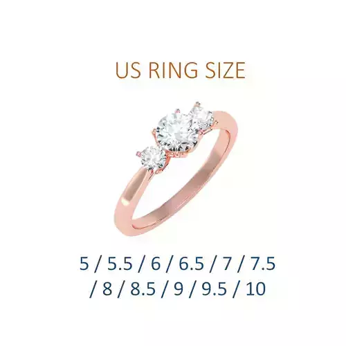 Women solitaire ring full US finger size 3dm stl render detail 