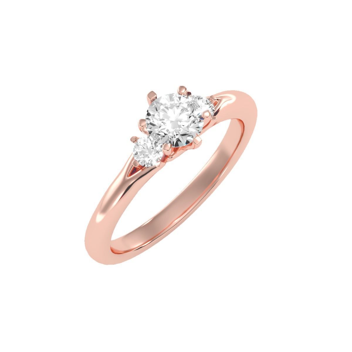 Women solitaire ring full US finger size 3dm stl render detail 3D print model_14