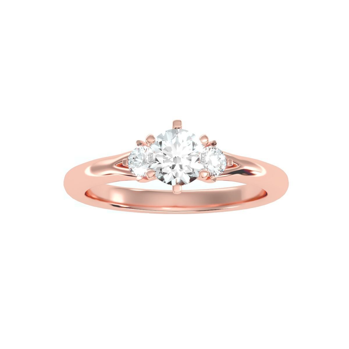 Women solitaire ring full US finger size 3dm stl render detail 3D print model_16