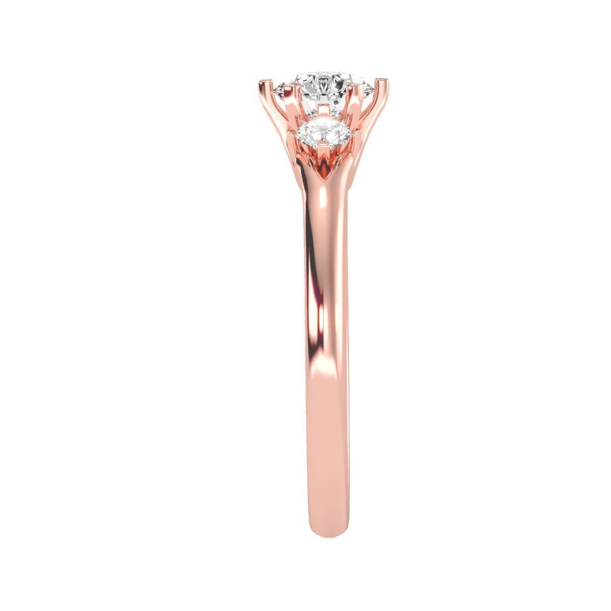 Women solitaire ring full US finger size 3dm stl render detail 3D print model_15