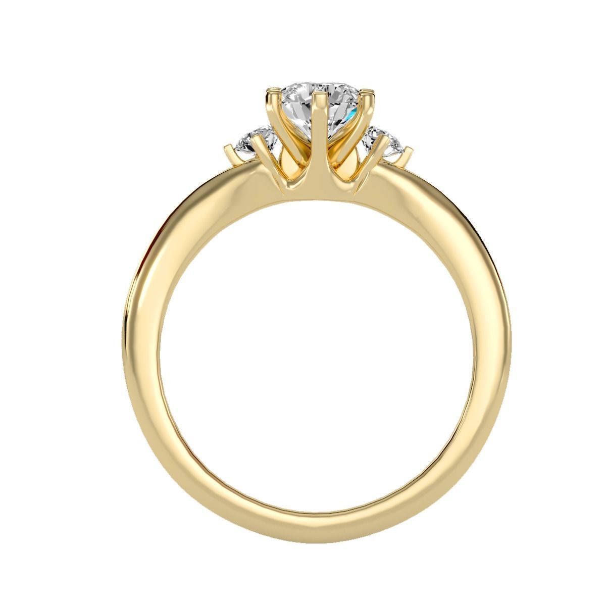 Women solitaire ring full US finger size 3dm stl render detail 3D print model_21