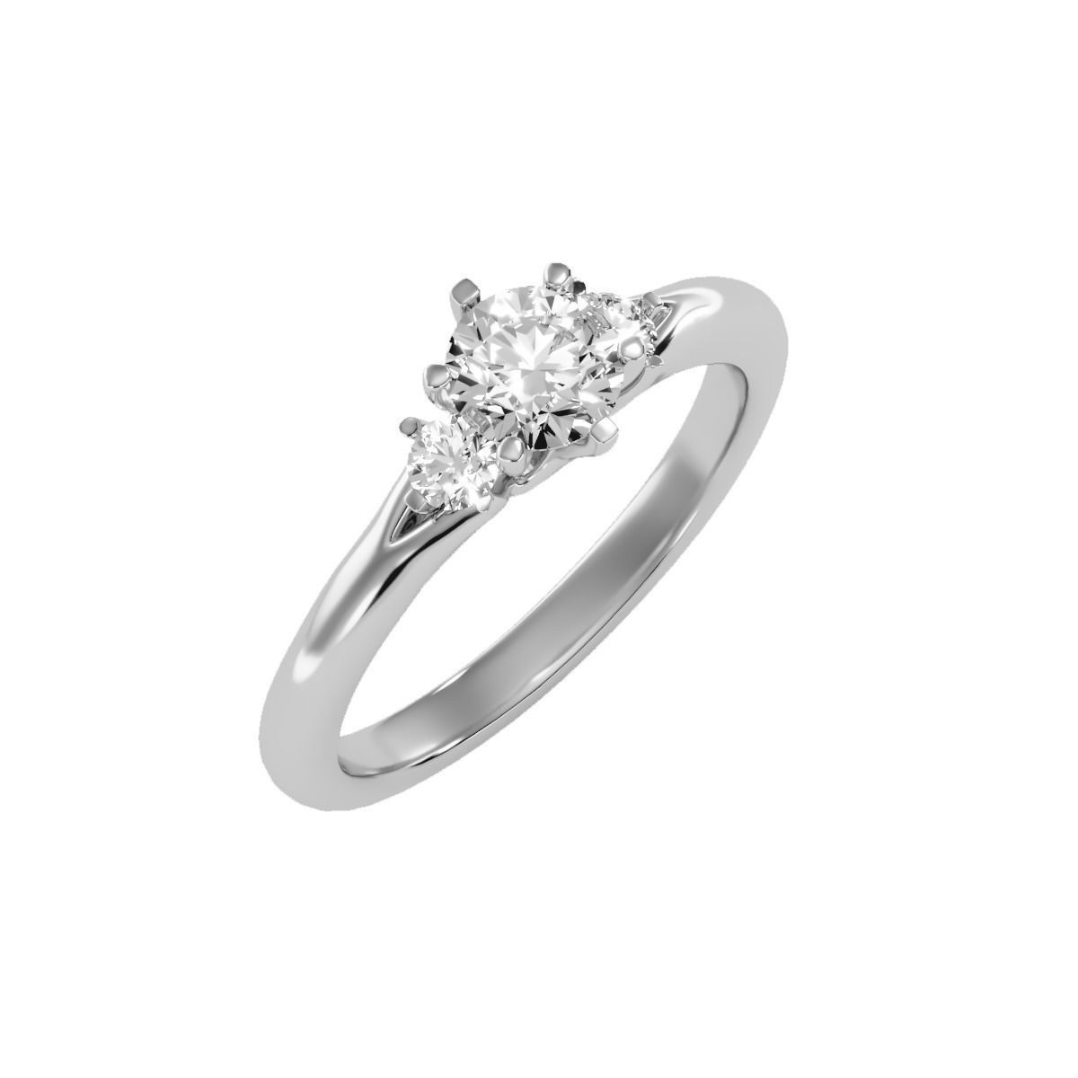Women solitaire ring full US finger size 3dm stl render detail 3D print model_18