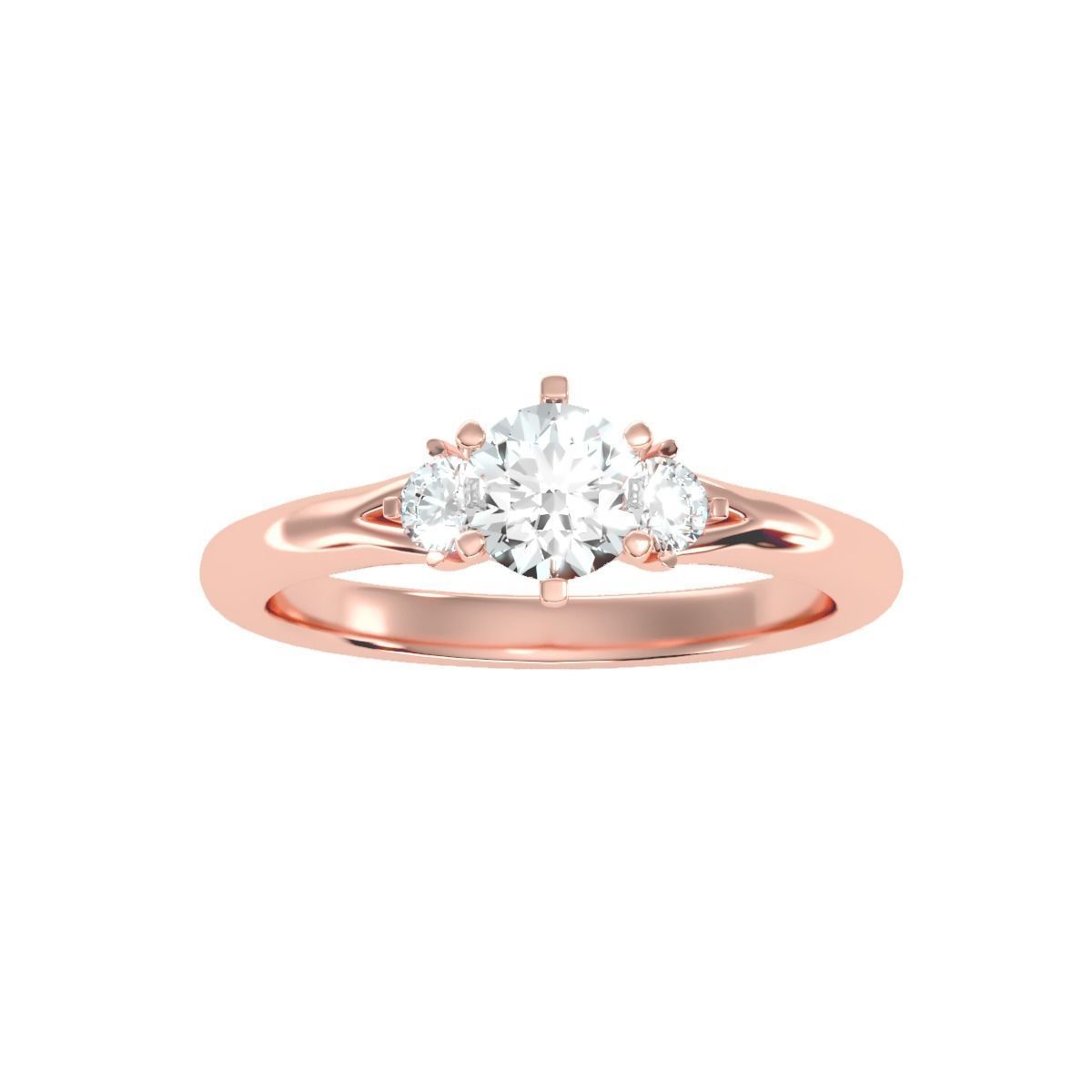 Women solitaire ring full US finger size 3dm stl render detail 3D print model_1