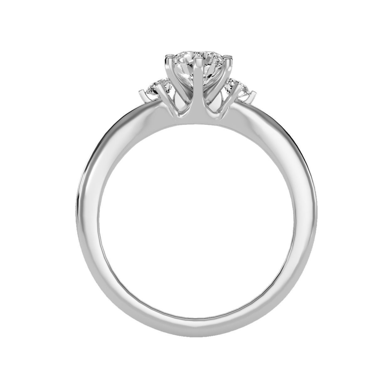 Women solitaire ring full US finger size 3dm stl render detail 3D print model_17