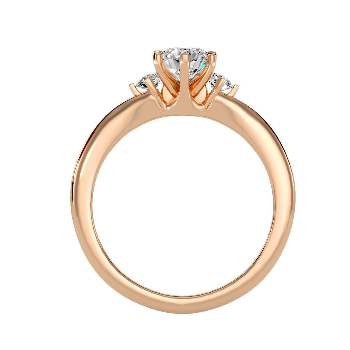 Women solitaire ring full US finger size 3dm stl render detail 3D print model_12