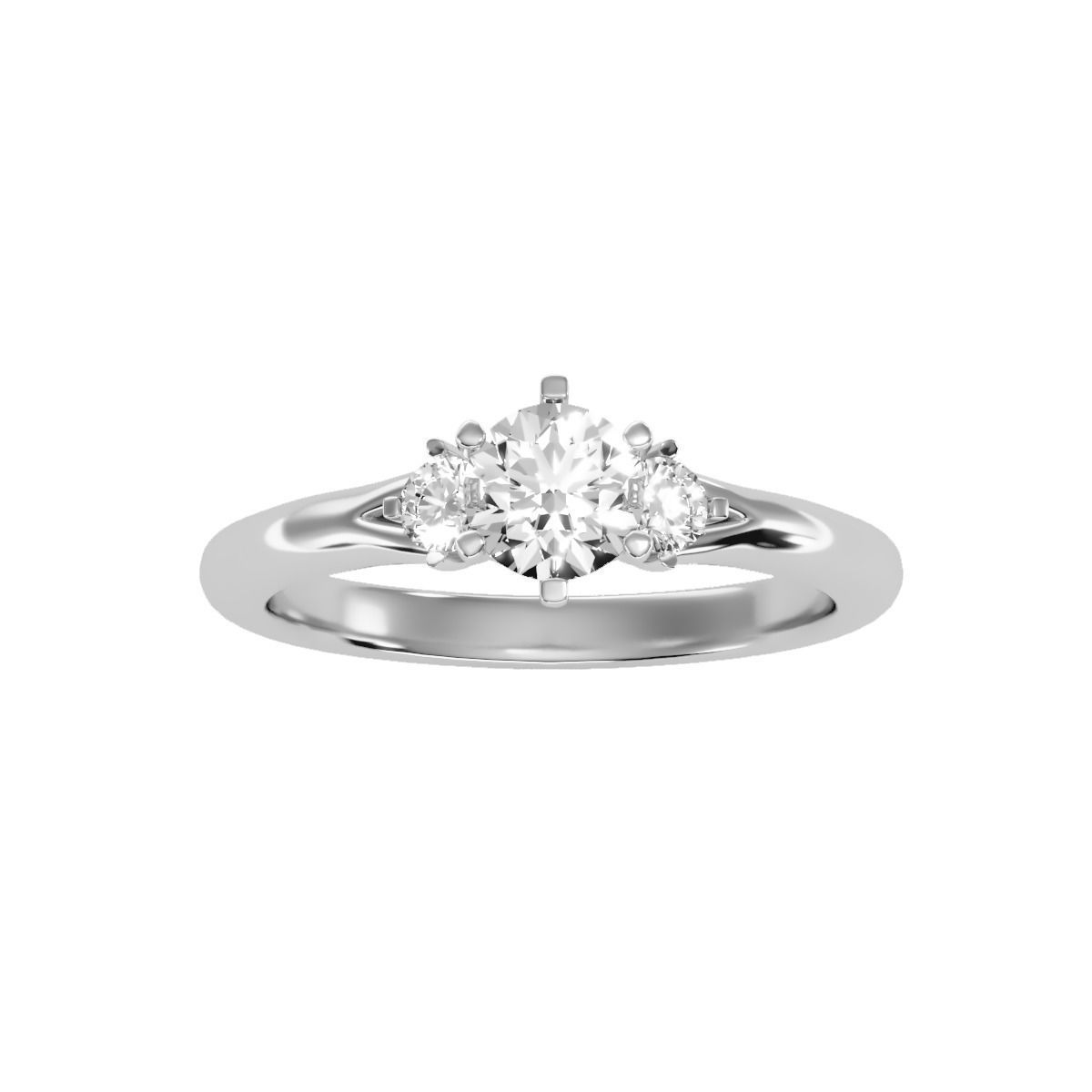 Women solitaire ring full US finger size 3dm stl render detail 3D print model_20