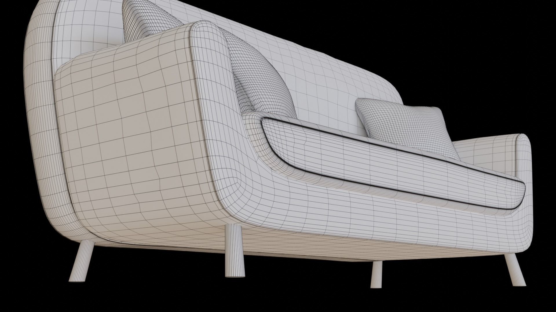 Retro Sofa - PBR 3D model_12