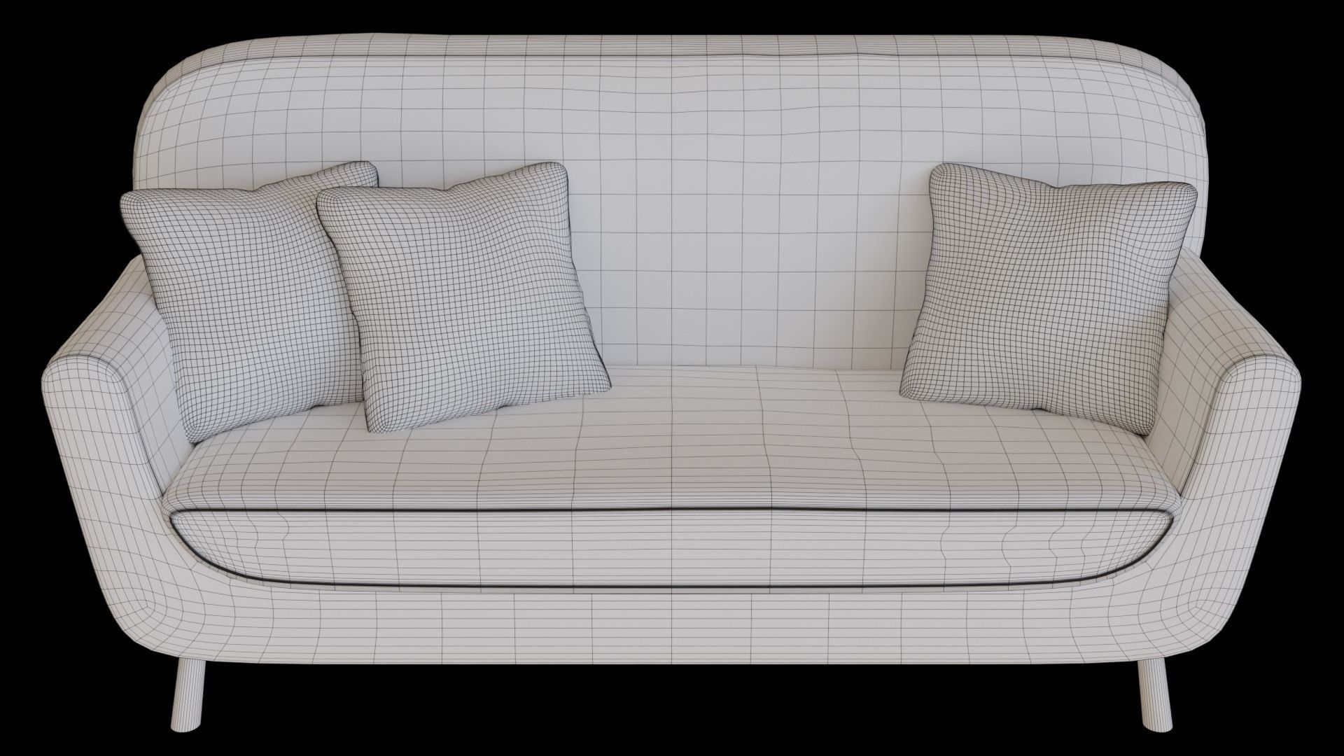 Retro Sofa - PBR 3D model_10