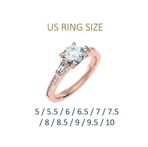 Women solitaire ring full US finger size 3dm stl render detail 3D print model
