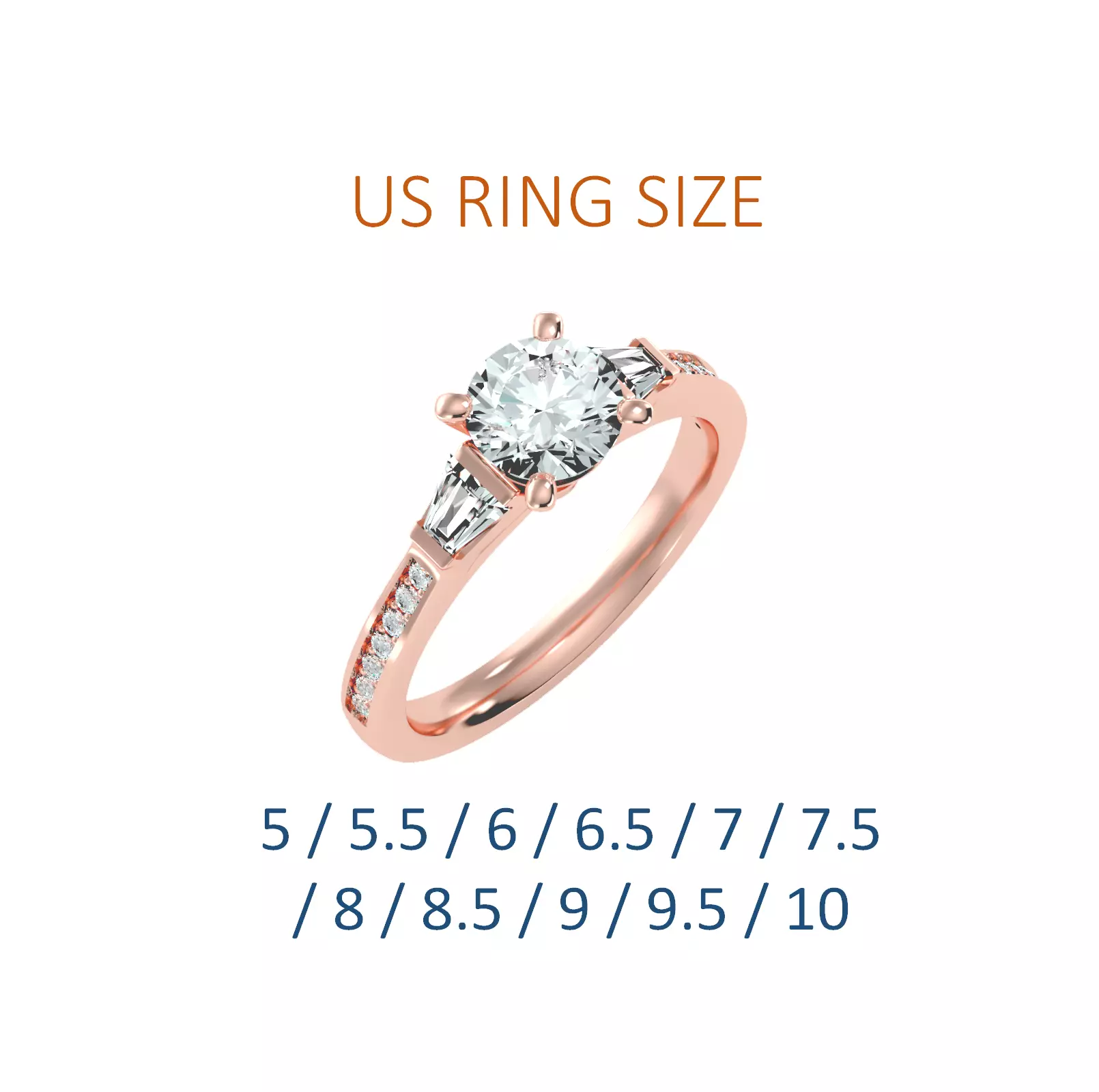 Women solitaire ring full US finger size 3dm stl render detail 3D print model
