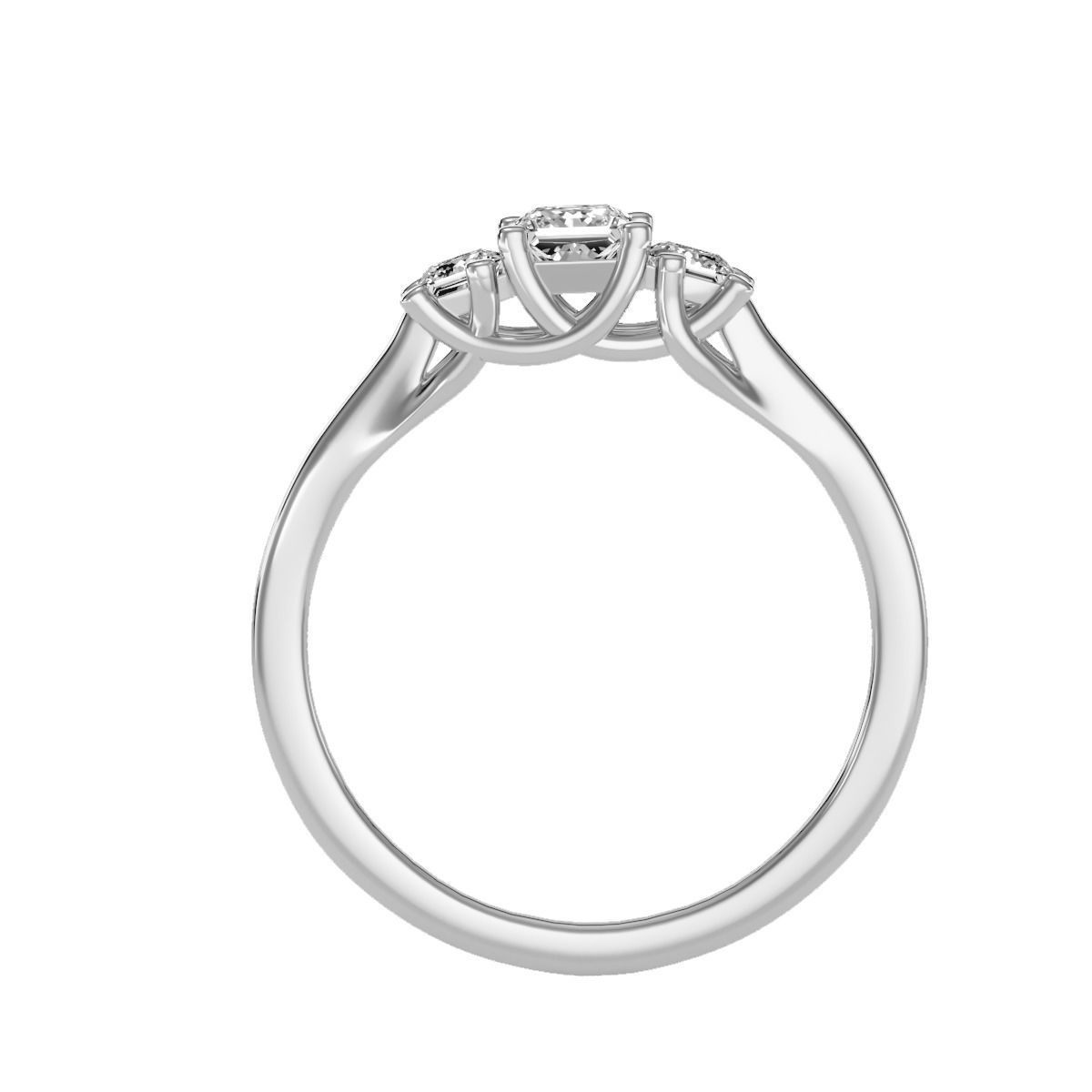 Women solitaire ring full US finger size 3dm stl render detail 3D print model_16