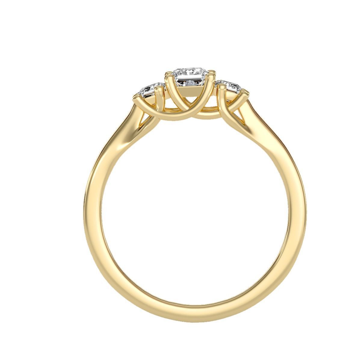 Women solitaire ring full US finger size 3dm stl render detail 3D print model_21