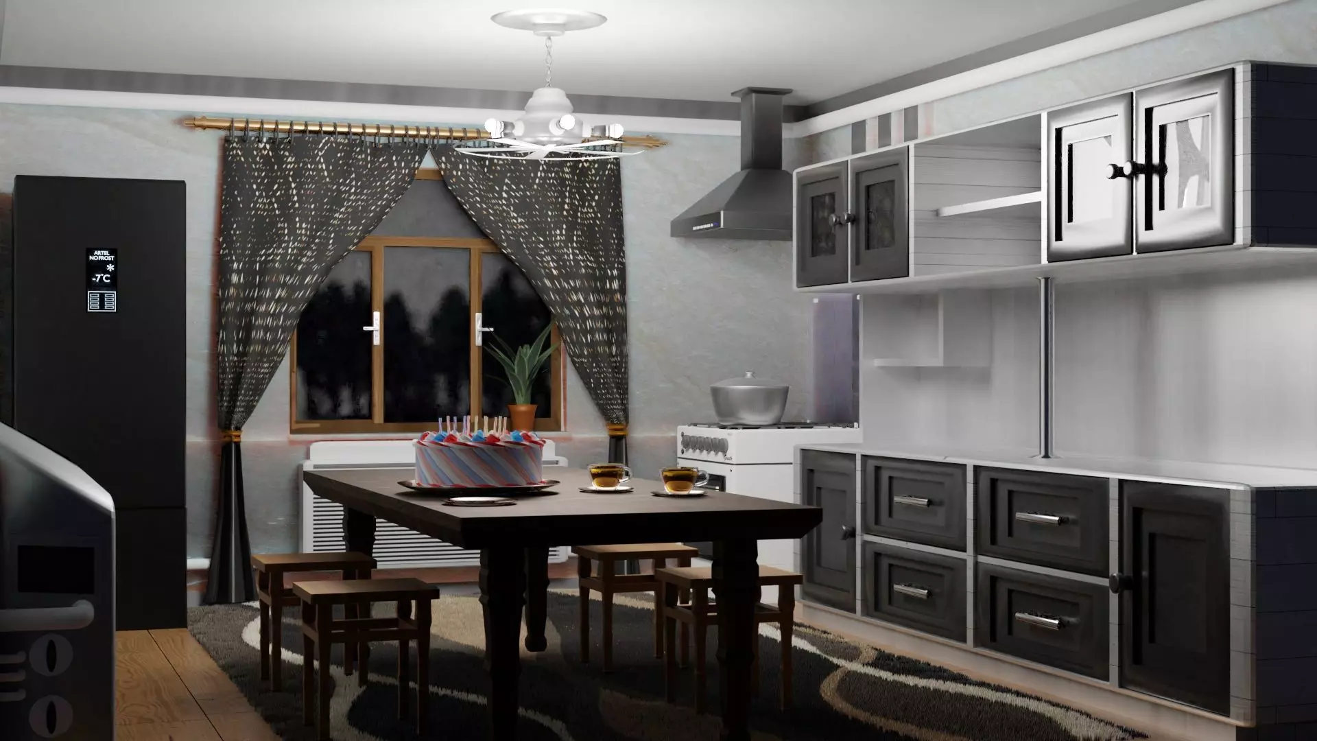 Kitchen room 3D model_0